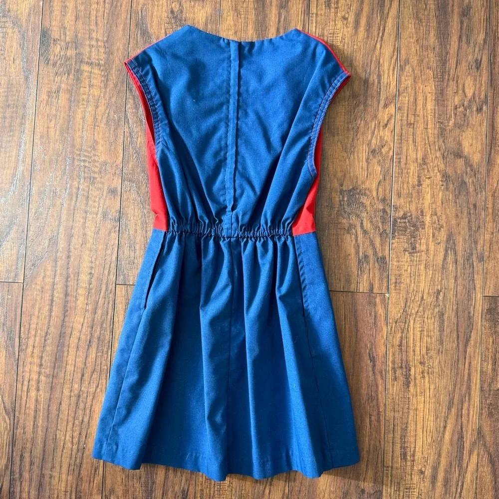 Vintage 1960s Blue Bird Camp Fire Girls Uniform Red Navy Blue Dress Retro
